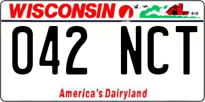 WI license plate 042NCT