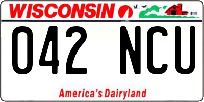 WI license plate 042NCU