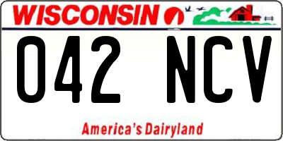 WI license plate 042NCV