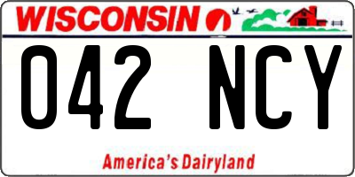 WI license plate 042NCY