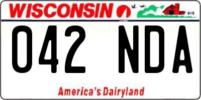 WI license plate 042NDA
