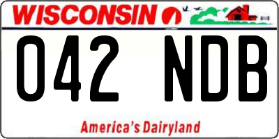 WI license plate 042NDB