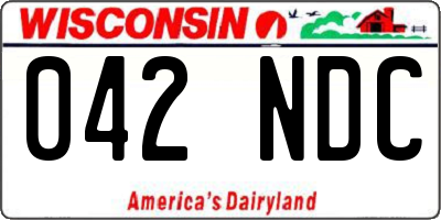 WI license plate 042NDC
