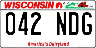 WI license plate 042NDG