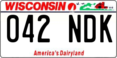 WI license plate 042NDK