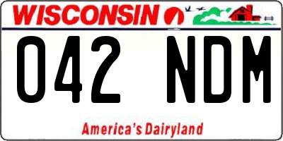WI license plate 042NDM