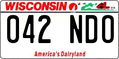 WI license plate 042NDO