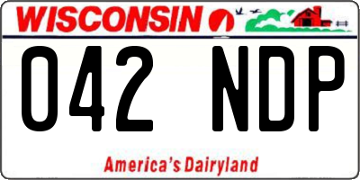 WI license plate 042NDP