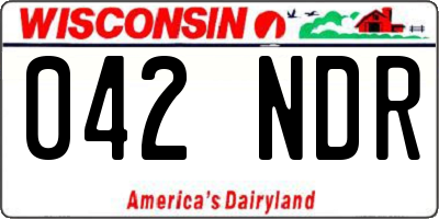 WI license plate 042NDR