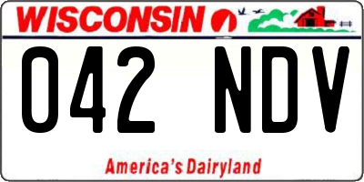 WI license plate 042NDV