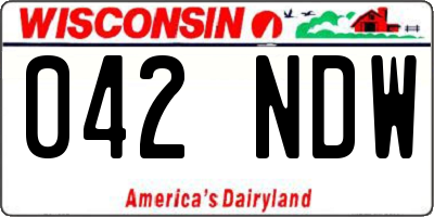 WI license plate 042NDW
