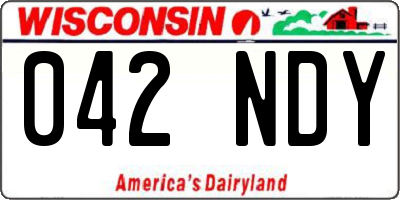 WI license plate 042NDY