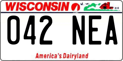WI license plate 042NEA