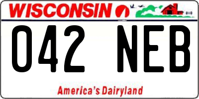 WI license plate 042NEB
