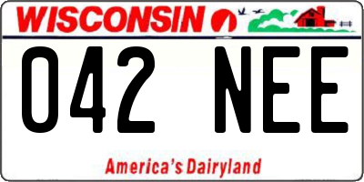WI license plate 042NEE