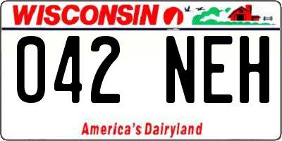 WI license plate 042NEH