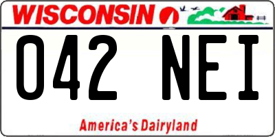 WI license plate 042NEI