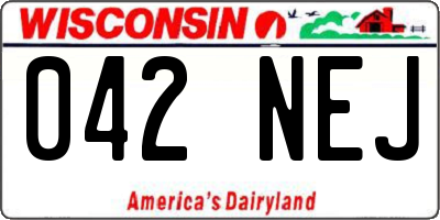 WI license plate 042NEJ