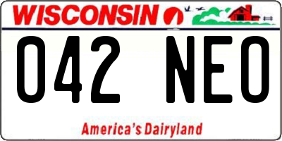 WI license plate 042NEO