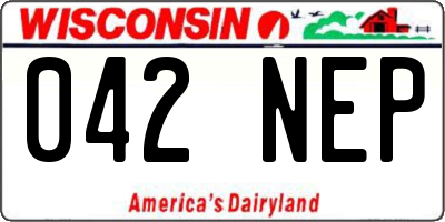 WI license plate 042NEP