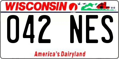 WI license plate 042NES