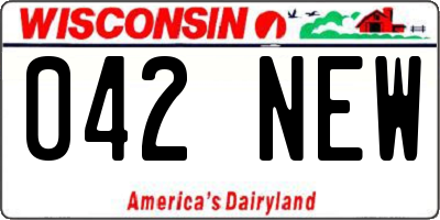 WI license plate 042NEW