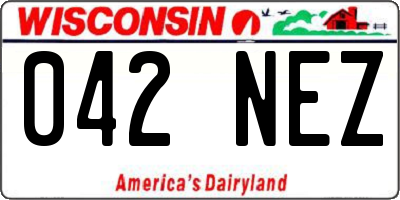 WI license plate 042NEZ