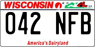 WI license plate 042NFB