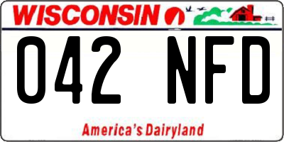 WI license plate 042NFD