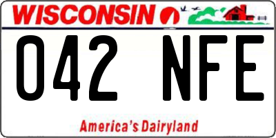 WI license plate 042NFE