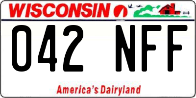 WI license plate 042NFF