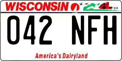 WI license plate 042NFH