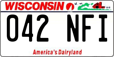 WI license plate 042NFI