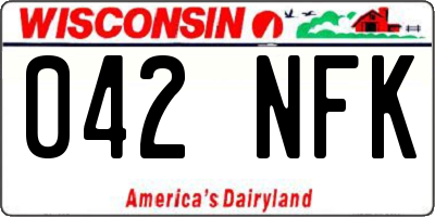 WI license plate 042NFK