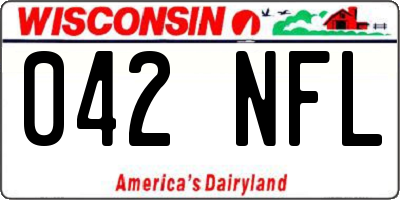 WI license plate 042NFL