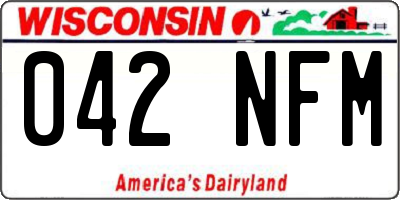 WI license plate 042NFM
