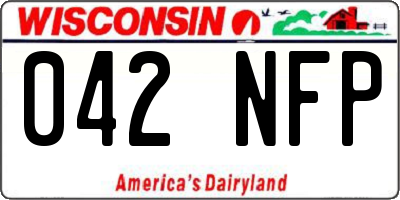WI license plate 042NFP