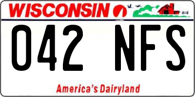WI license plate 042NFS