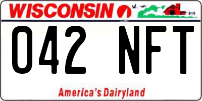 WI license plate 042NFT