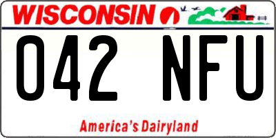 WI license plate 042NFU