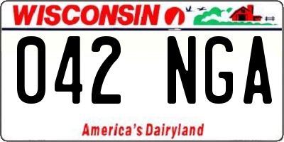 WI license plate 042NGA