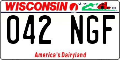 WI license plate 042NGF