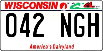 WI license plate 042NGH