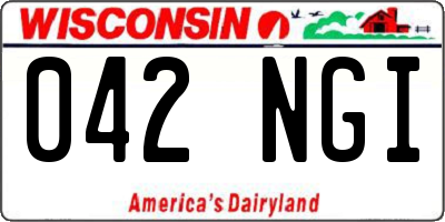 WI license plate 042NGI