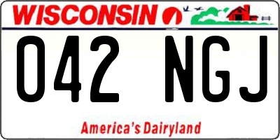 WI license plate 042NGJ