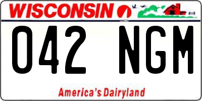 WI license plate 042NGM