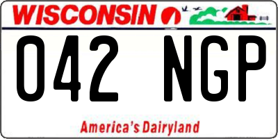 WI license plate 042NGP