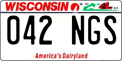WI license plate 042NGS