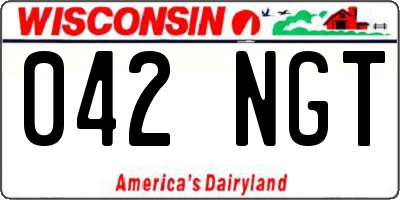 WI license plate 042NGT