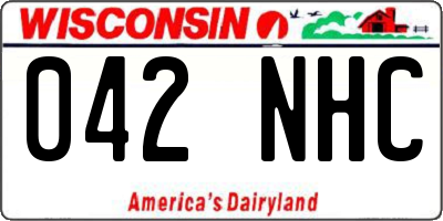 WI license plate 042NHC